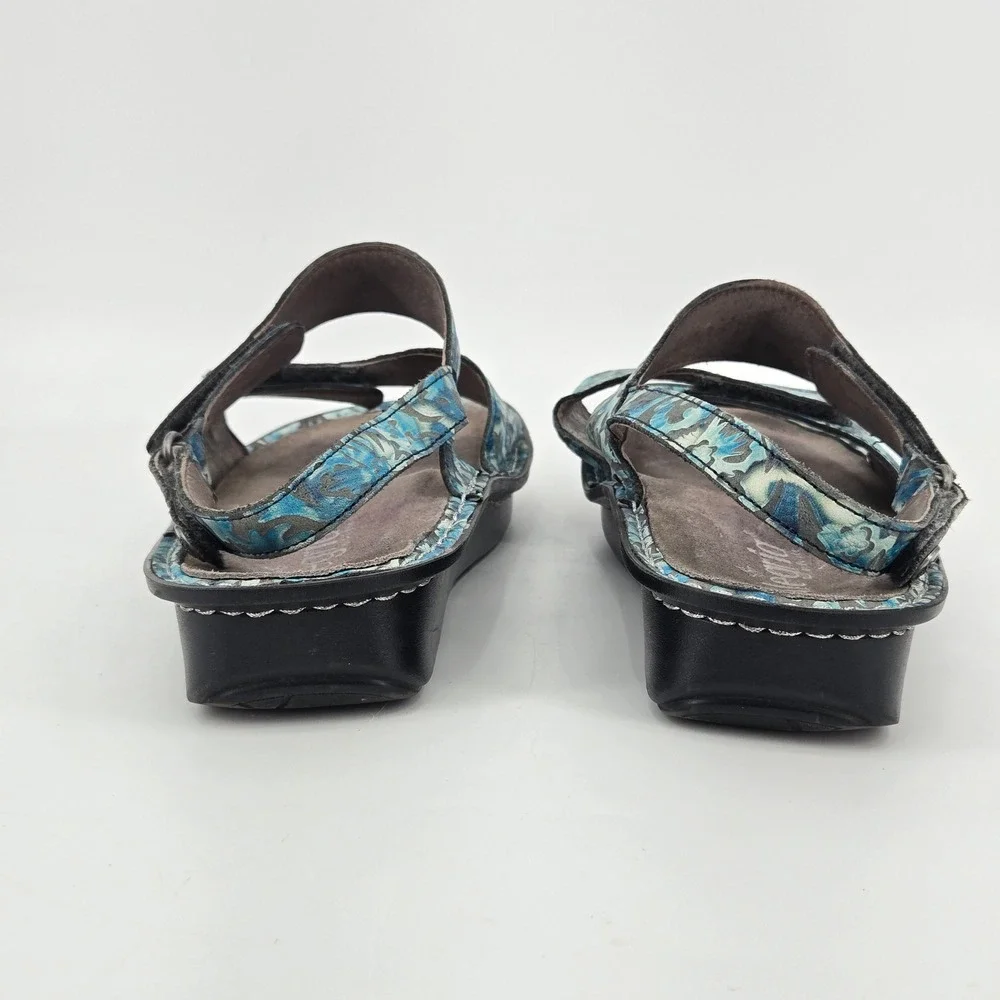 Alegria Verona Blue Floral Slingback Comfort Sandal Shoes Women Size 41 US 10